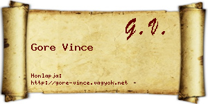 Gore Vince névjegykártya